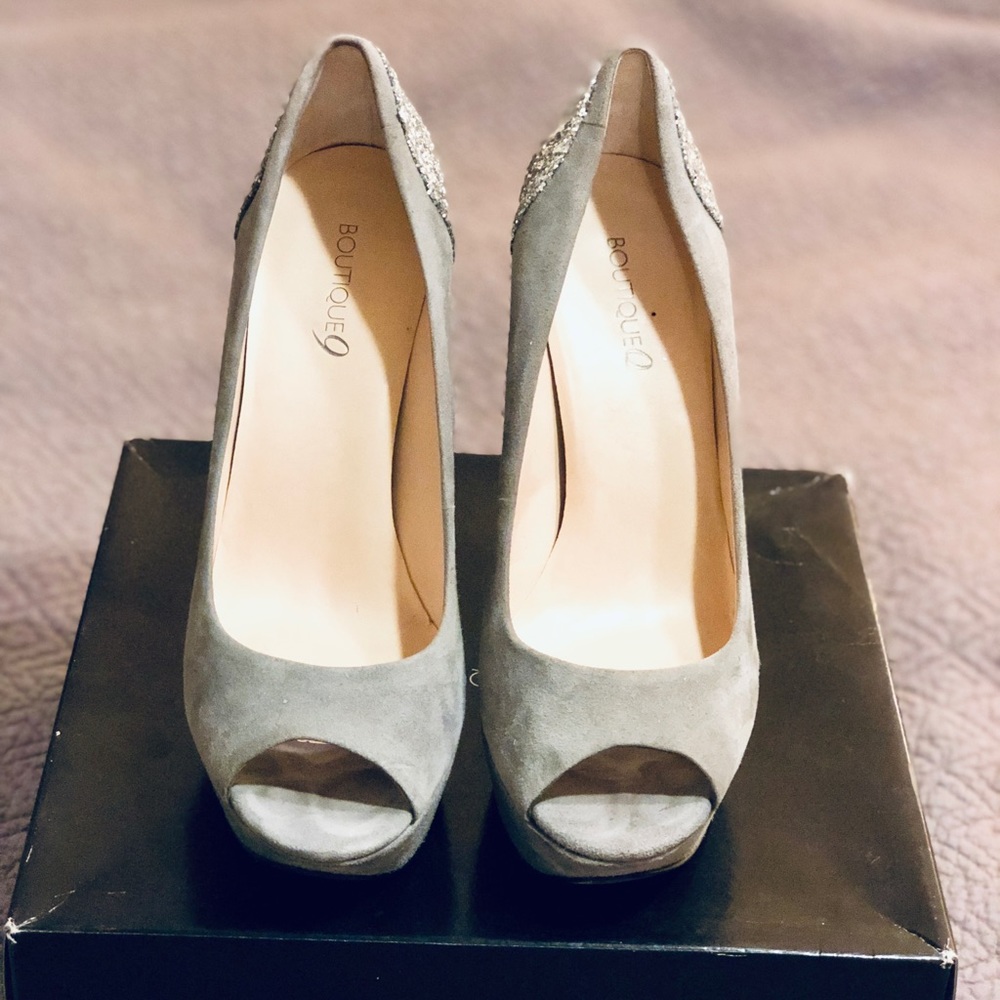 Boutique 9 Glitter and Suede Heels